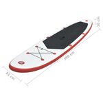 vidaXL Stand Up Paddle Planche à rame Rouge et blanc
