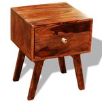 vidaXL Table de chevet 2 Pièces avec 1 tiroir 55 cm Bois massif de Sesham