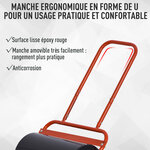 Rouleau à gazon jardin en acier avec poignée dim. 59L x 32l x 107H cm lestage max. 38 L rouge noir