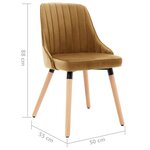 vidaXL Chaises à manger lot de 2 Marron Velours