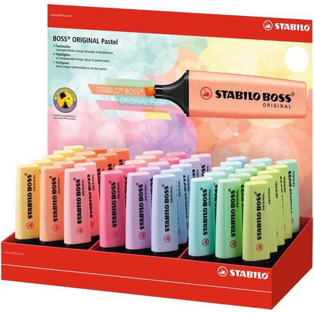 Surligneur boss original pastel  présentoir de 45 stabilo