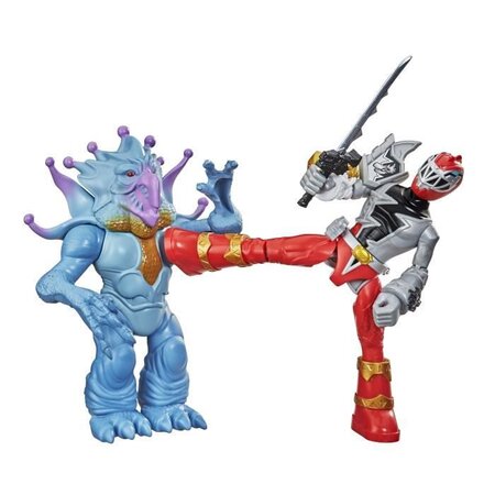 Power Rangers - Pack Figurines Battle Attacker Ranger Rouge VS Doom Snake - 15 cm