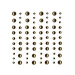 80 Perles Demi-Cercles Autocollantes Dorées