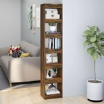 vidaXL Bibliothèque/Séparateur de pièce Chêne fumé 40x30x198 cm