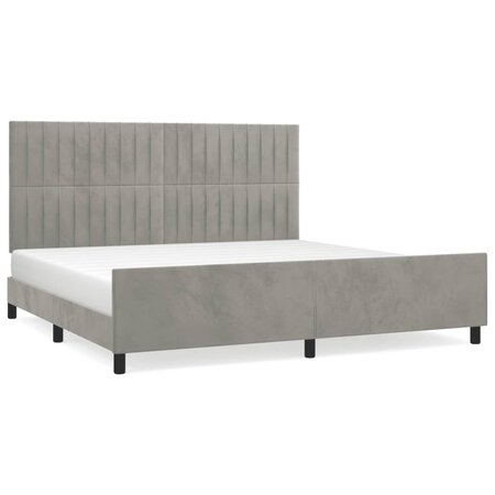 vidaXL Cadre de lit avec tête de lit Gris clair 200x200 cm Velours