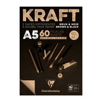 Bloc kraft noir a5 - 60 feuilles - 90g - clairefontaine
