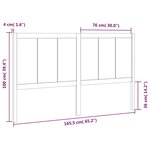 vidaXL Tête de lit Noir 165 5x4x100 cm Bois massif de pin