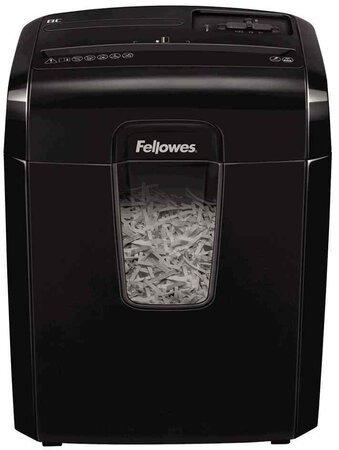 Destructeur de document powershred 8c particules 4x35 mm 8feuilles 14 litres noir fellowes