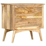 vidaXL Table de chevet 65 x 35 x 60 cm Bois de manguier massif