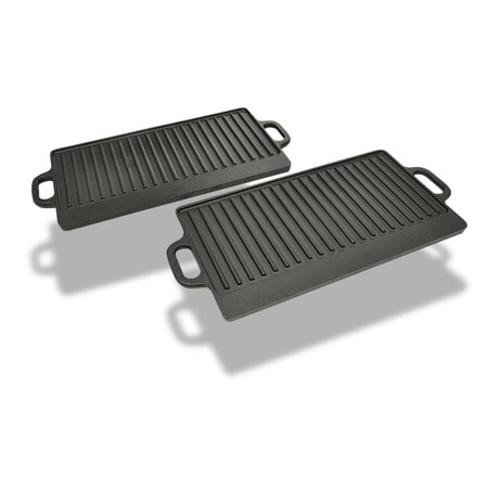 vidaXL Plancha en fonte réversible 2 Pièces 38x23 cm