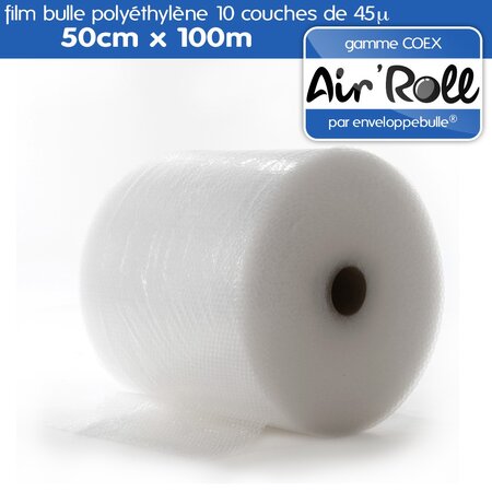 Lot de 20 rouleaux de film bulle d'air largeur 50cm x longueur 100m - gamme air'roll coex