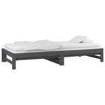 vidaXL Lit coulissant Gris 2x(80x200) cm Bois de pin massif