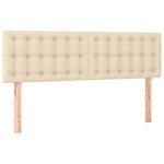 vidaXL Sommier tapissier avec matelas et LED Crème 140x200 cm Tissu