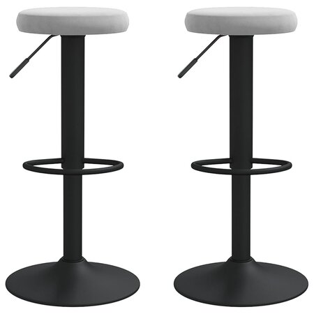 vidaXL Tabourets de bar lot de 2 gris clair velours