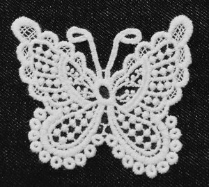 Transfert thermocollant dentelle Papillon n°2 8 5x7 cm