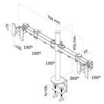 Newstar support de bureau dual réglable moniteur 10"-27" 10-43 cm noir