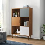 vidaXL Bibliothèque MOLDE Marron 90x35x133 5 cm Bois massif de pin