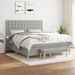 vidaXL Lit à sommier tapissier avec matelas Gris clair 180x200cm Tissu