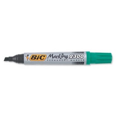 Marqueur permanent marking 2300 pte biseau large vert bic