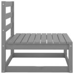 vidaXL Canapés centraux de jardin 2 Pièces Gris Bois de pin massif
