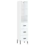 vidaXL Buffet haut Blanc brillant 34 5x34x180 cm Bois d'ingénierie
