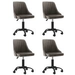 vidaXL Chaises pivotantes à manger lot de 4 gris foncé velours