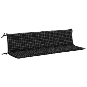 vidaXL Coussins de banc de jardin lot de 2 carreaux noir 200x50x7 cm