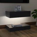 vidaXL Meuble TV avec lumières LED gris 60x35 cm