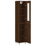 vidaXL Buffet haut Chêne marron 34 5x34x180 cm Bois d'ingénierie