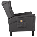 vidaXL Fauteuil de massage inclinable Gris foncé Tissu