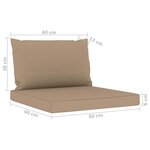 vidaXL Salon de jardin 9 Pièces avec coussins Taupe