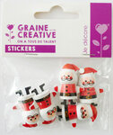 Décoration Mini Père-Noël 3D 3 cm 5 pièces