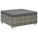 vidaXL Salon de jardin 10 Pièces avec coussins Résine tressée Gris