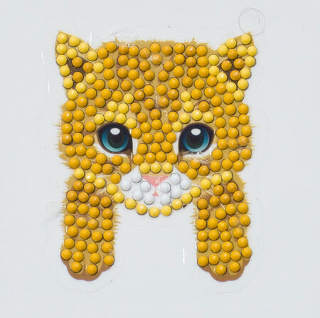 Kit sticker broderie diamant 9x9cm Chat