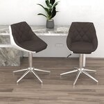 vidaXL Chaises à manger pivotantes lot de 2 marron et blanc similicuir