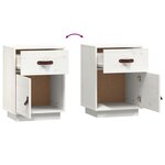 vidaXL Tables de chevet 2 Pièces Blanc 40x34x55 cm Bois de pin massif