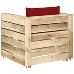 vidaXL Salon de jardin 2 Pièces avec coussins Bois imprégné de vert