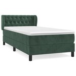 vidaXL Lit à sommier tapissier avec matelas Vert foncé 90x200 cm