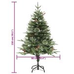 vidaXL Sapin de Noël pré-éclairé et pommes de pin vert 150cm PVC et PE