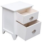 vidaXL Table de chevet Blanc 38x28x45 cm Bois de Paulownia