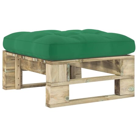 vidaXL Pouf palette de jardin vert bois de pin imprégné