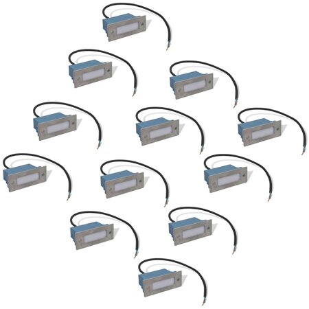 vidaXL Lampes LED encastrée d'escalier 12 Pièces 44x111x56 mm
