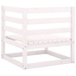 vidaXL Canapé d'angle de jardin Blanc Bois de pin massif