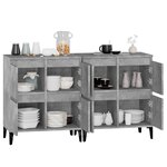 vidaXL Buffets 2 Pièces gris béton 60x35x70 cm bois d'ingénierie