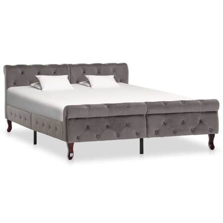 vidaXL Cadre de lit Gris Velours 140 x 200 cm