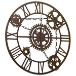 vidaXL Horloge murale Marron 80 cm Métal