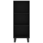 vidaXL Buffet haut Noir 34 5x34x180 cm Bois d'ingénierie