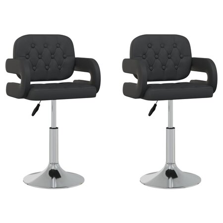 vidaXL Chaises pivotantes à manger lot de 2 noir similicuir