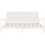vidaXL Cadre de lit avec tête de lit blanc 200x200 cm bois massif