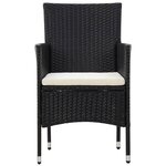 vidaXL Salon de jardin 4 Pièces avec coussins Résine tressée Noir